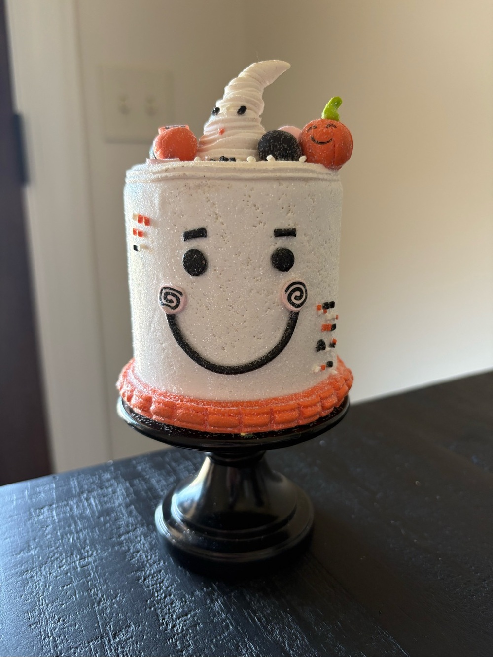 Candy Corn Lane Mini Ghost Frosted Glitter Candy Cake Halloween 6”